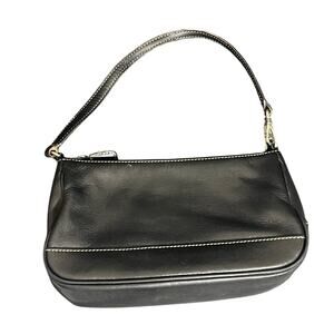 Vintage Coach Hampton 7785 Mini Black‎ All Leather Demi Shoulder Bag 90s Y2K